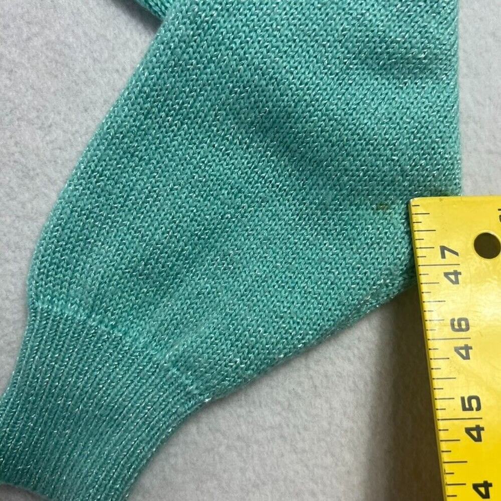 Jaclyn Smith Sweater Womens S Embroidered Turquoise Knit V-Neck Sweater Vintage - Picture 10 of 10